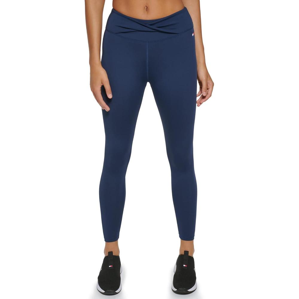imageTommy Hilfiger Womens Twist Front High Rise 78 LeggingNavy