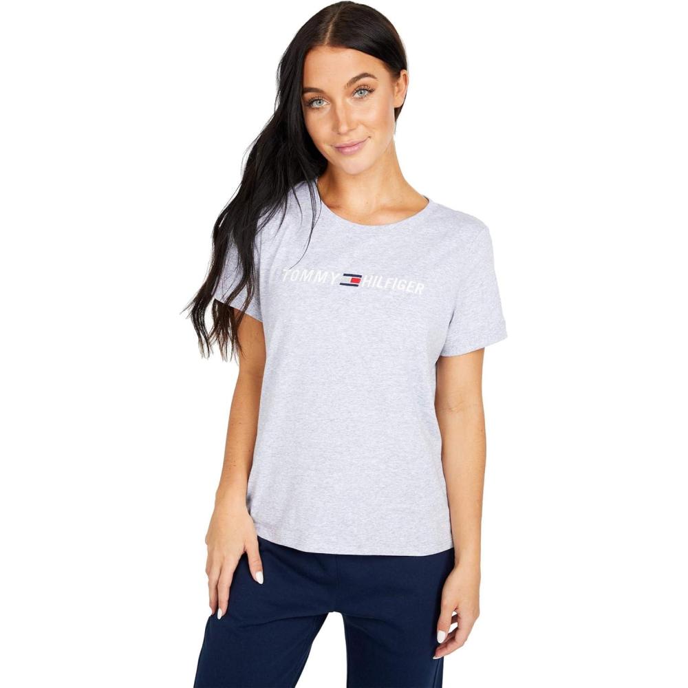 imageTommy Hilfiger Womens Womens Classic Logo TShirtPearl Grey