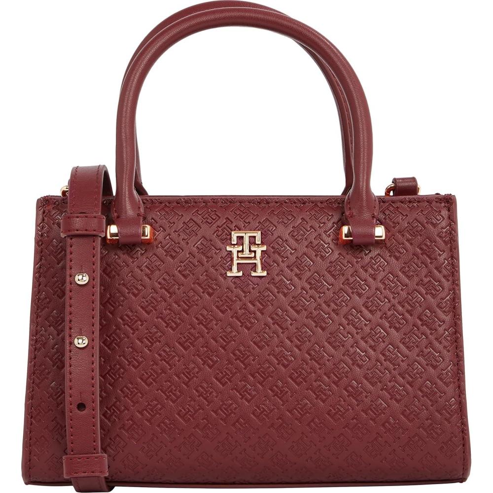 imageTommy Hilfiger womens Monogram Mini Tote Bag With Removable Crossbody StrapRaspberry Truffle