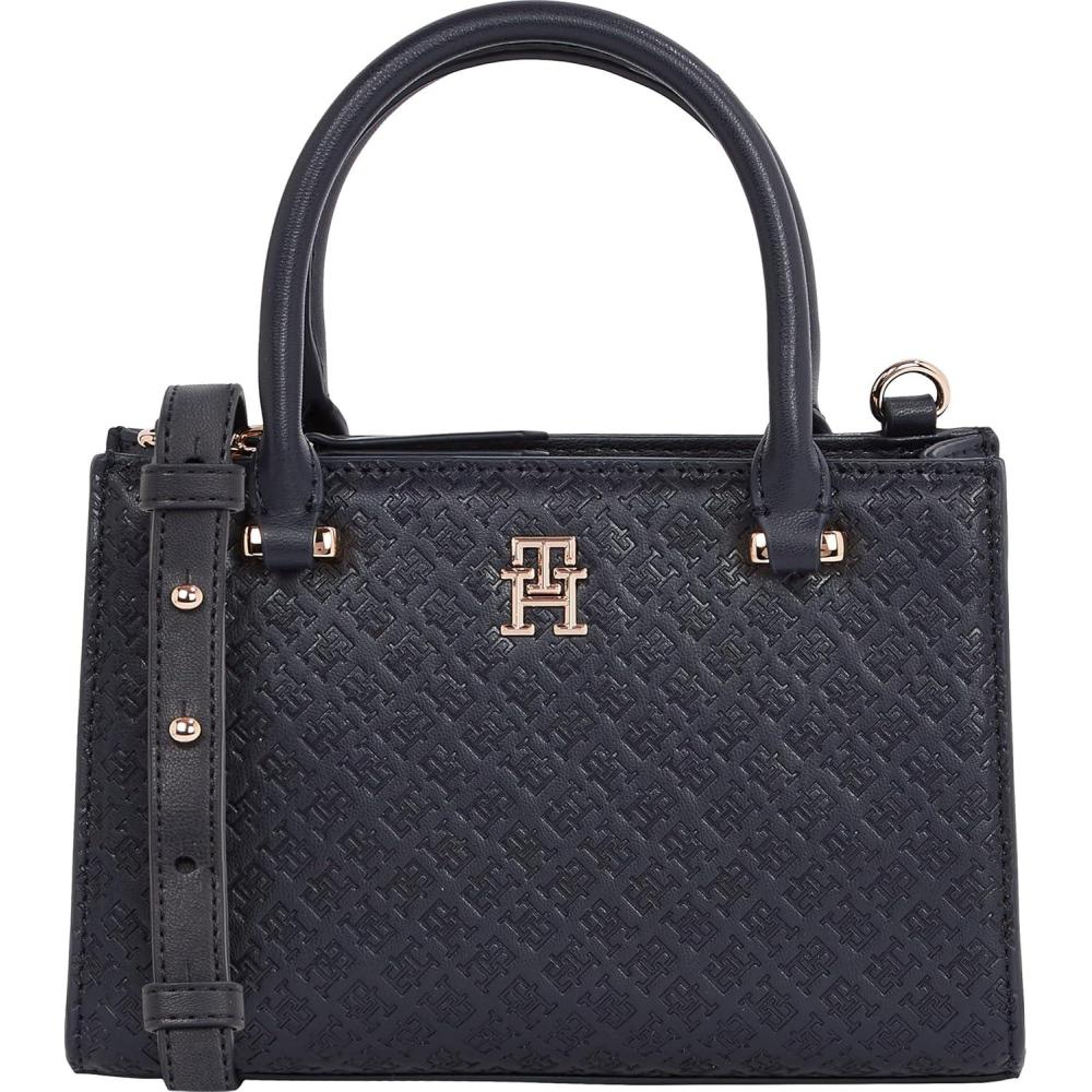 imageTommy Hilfiger womens Monogram Mini Tote Bag With Removable Crossbody StrapSpace Blue
