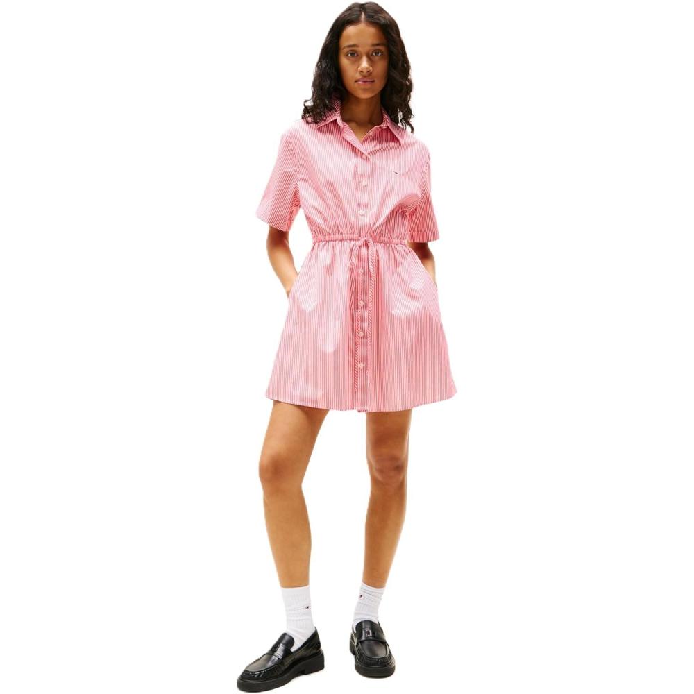 imageTommy Jeans Womens Casual Shirt Dress with Mini StripeAmour Stripe