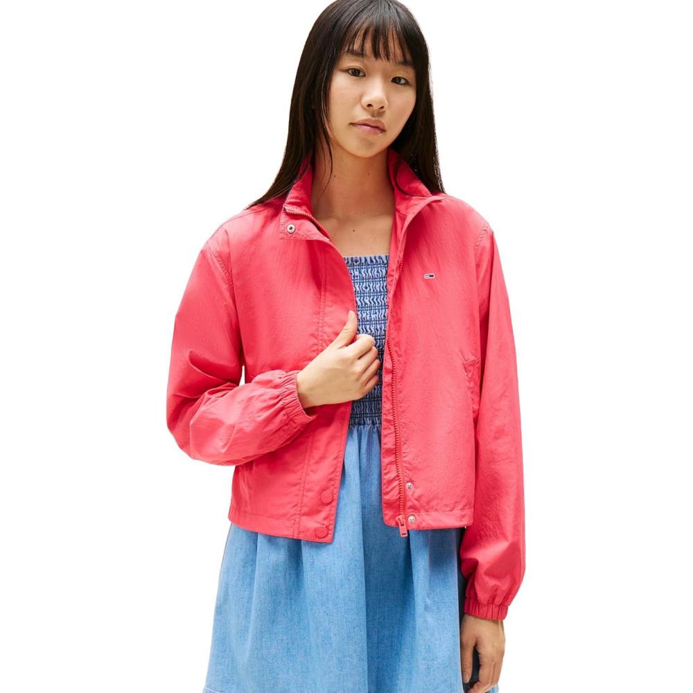 imageTommy Jeans womens Lightweight Varsity Windbreaker Jacket With Logo DetailAmour