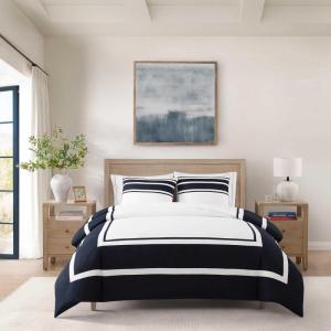 Tommy Hilfiger – Duvet Set, Luxuriously Soft Bedding with Matching Shams, Coastal Inspired Design (Park Avenue Navy, Full/Queen)(Park Avenue Navy)