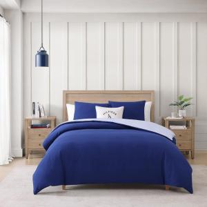 Tommy Hilfiger – Queen Comforter Set, Soft & Breathable Micro Piqué Cotton Bedding, Lightweight Feel for Year Round Comfort, 3 Piece Bed Set with Matching Pillowcases (Blue)(Micro Pique Blue)