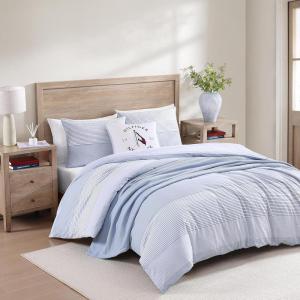 Tommy Hilfiger – Twin Comforter Set, Super Soft Bedding with Matching Sham, Breathable Bed Essentials (Modern Stripe White, Twin)(Modern Stripe Blue)