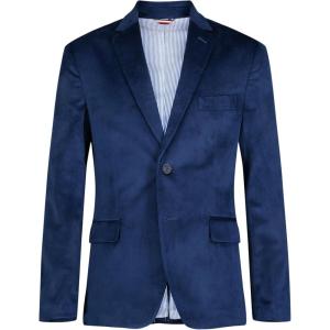 Tommy Hilfiger Boys Blazer Suit Jacket, Button Closure, Notch Lapel & Front Flap Pockets(Blue Velvet)