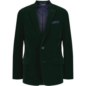 Tommy Hilfiger Boys Blazer Suit Jacket, Button Closure, Notch Lapel & Front Flap Pockets(Green Velvet)