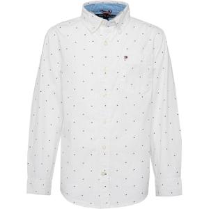 Tommy Hilfiger Boys Boys Oxford Long Sleeve Dress Shirt, Collared Button-Down with Chest Pocket, Regular Fit(Fred White)