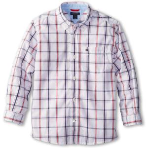 Tommy Hilfiger Boys Boys Oxford Long Sleeve Dress Shirt, Collared Button-Down with Chest Pocket, Regular Fit(Samuel Classic White)