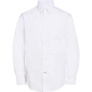 Tommy Hilfiger Boys Boys Oxford Long Sleeve Dress Shirt, Collared Button-Down with Chest Pocket, Regular Fit(White)