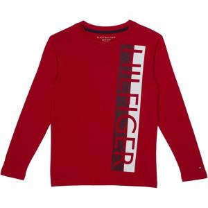 Tommy Hilfiger Boys Long Sleeve Crew Neck T-Shirt(Scarlet Sage Split Fb34)