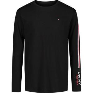 Tommy Hilfiger Boys Long Sleeve Crew Neck T-Shirt(Tommy Sleeve Black)