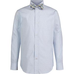 Tommy Hilfiger Boys’ Long Sleeve Dress Shirt with Bow Tie, Collared Button-Down with Cuff Sleeves(Noon Blue Floral)