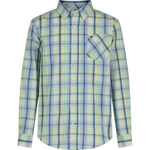 Tommy Hilfiger Boys’ Long Sleeve Woven Button-down Shirt, Lightweight & Breathable(Seaside Plaid)