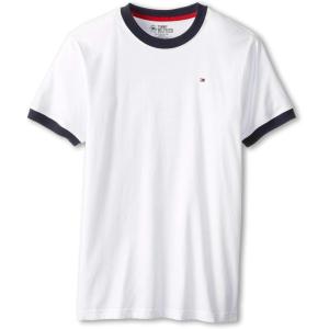 Tommy Hilfiger Boys’ Short Sleeve Ken Ringer Crew Neck T-Shirt, Soft, Comfortable, Relaxed Fit(Classic White)