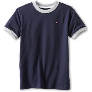 Tommy Hilfiger Boys’ Short Sleeve Ken Ringer Crew Neck T-Shirt, Soft, Comfortable, Relaxed Fit(Core Navy)
