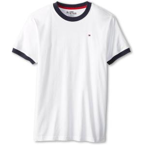 Tommy Hilfiger Boys’ Short Sleeve Ken Ringer Crew Neck T-Shirt, Soft, Comfortable, Relaxed Fit(Ken Classic White)