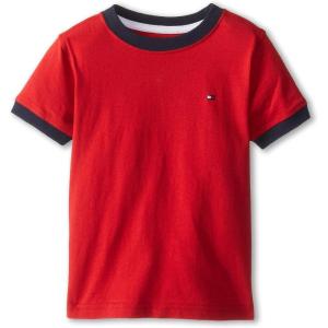 Tommy Hilfiger Boys’ Short Sleeve Ken Ringer Crew Neck T-Shirt, Soft, Comfortable, Relaxed Fit(Ken Regal Red)