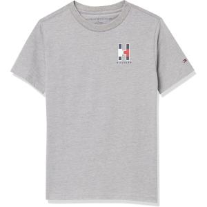 Tommy Hilfiger Boys Short Sleeve Solid Matt Crew Neck T-Shirt, Soft, Comfortable, Relaxed Fit(Grey Heather)