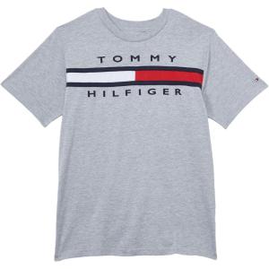 Tommy Hilfiger Boy’s Signature Flag Tee (Big Kids) Grey Heather LG (16-18 Big Kids)
