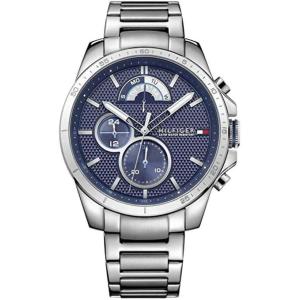 Tommy Hilfiger Men’s 1791348 Cool Sport Analog Display Quartz Silver Watch(Silver)