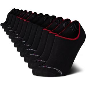 Tommy Hilfiger Men’s Athletic Socks – Cushion No Show Socks (12 Pack)(Black)