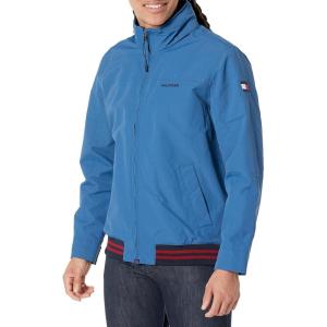 Tommy Hilfiger Men’s Lightweight Waterproof Regatta Bomber Jacket(Athletic Blue)