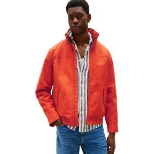 Tommy Hilfiger Men’s Lightweight Waterproof Regatta Bomber Jacket(Brilliant Orange)