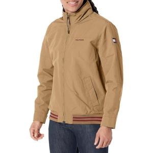 Tommy Hilfiger Men’s Lightweight Waterproof Regatta Bomber Jacket(Champagne Toast)