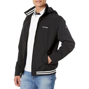 Tommy Hilfiger Men’s Lightweight Waterproof Regatta Bomber Jacket(Deep Black)