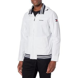 Tommy Hilfiger Men’s Lightweight Waterproof Regatta Bomber Jacket(White)