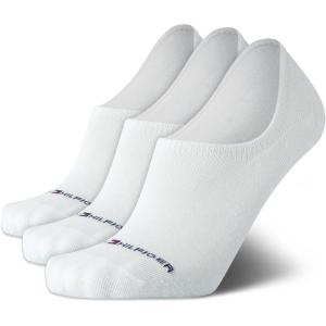 Tommy Hilfiger Mens No Show Socks – 3 Pack Soft Cotton Blend Ankle Socks for Men – Ultra Low Cut Liners for Loafers Sneakers(All White)