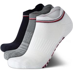 Tommy Hilfiger Mens No Show Socks – 3 Pack Soft Cotton Blend Ankle Socks for Men – Ultra Low Cut Liners for Loafers Sneakers(White Assorted Tab)