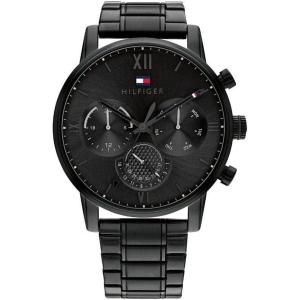 Tommy Hilfiger Men’s Quartz Multifunction Stainless Steel and Link Bracelet Watch, Color: Black (Model: 1791879)(Black)