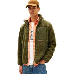 Tommy Hilfiger Men’s Teddy Fleece Full Zip Up with Pockets(Huntsman Green)