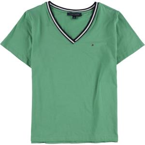 Tommy Hilfiger Plus Size Short Sleeve Solid V-Neck Tee(Crm De Mnth)