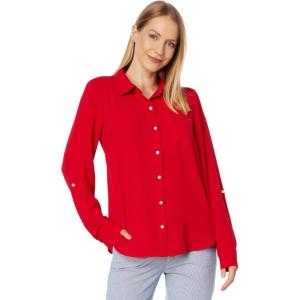 Tommy Hilfiger Roll Tab Shirt Gingham(Scarlet)