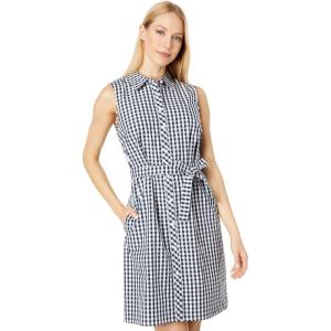 Tommy Hilfiger Sleeveless Gingham Shirtdress(Sky Cap/Bright White)