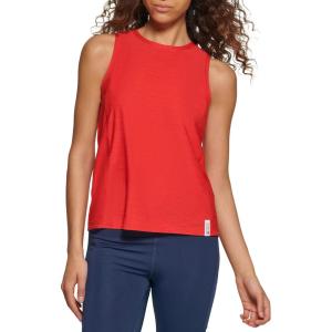 Tommy Hilfiger Womens Basic Crewneck Performance Tank Top(Scarlet)