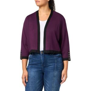 Tommy Hilfiger Womens Button Sleeve Shrug(Aubergine/Black)