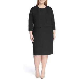 Tommy Hilfiger Womens Button Sleeve Shrug(Black)