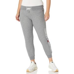 Tommy Hilfiger Women’s Full Leg Logo Fleece Jogger Sweatpants(Ash Heather)
