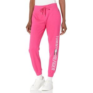 Tommy Hilfiger Women’s Full Leg Logo Fleece Jogger Sweatpants(Electric Magenta)