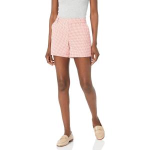 Tommy Hilfiger Womens Hollywood Mid Rise Business Casual Chino Shorts(Geranium Gingham)