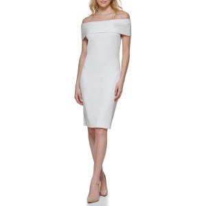 Tommy Hilfiger Women’s Off Shoulder Sheath Dress(Ivory)