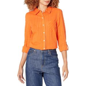 Tommy Hilfiger Women’s Roll Tab Shirt(Mandarin Stripe)