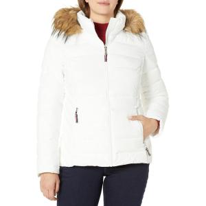 Tommy Hilfiger Women’s Short Puffer Jacket(Snowy White)
