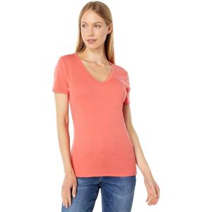 Tommy Hilfiger Womens Ss Core V-Neck Flag Tee – Solid(Coralie)