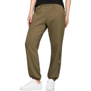 Tommy Hilfiger Womens Tapered Fleece Jogger Sweatpants(Army Green)