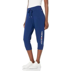 Tommy Hilfiger Womens Tapered Fleece Jogger Sweatpants(Deep Blue)